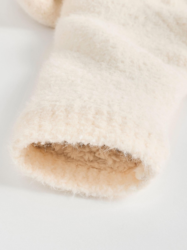 Cream Chenille Cosy Baby Hooded Cardigan - Image 8 of 8