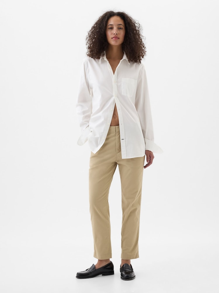 Beige - Gap – Downtown – knöchellange Chinos mit mittelhohem Bund - Bild 1 von 4 Beige - Gap – Downtown – knöchellange Chinos mit mittelhohem Bund - Bild 1 von 4