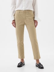 Gap Beige Mid Rise Ankle Length Downtown Chinos - Image 2 of 4