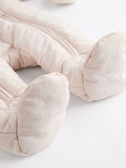Cream Slogan Quilted Baby All-In-One Pramsuit - Image 6 of 8