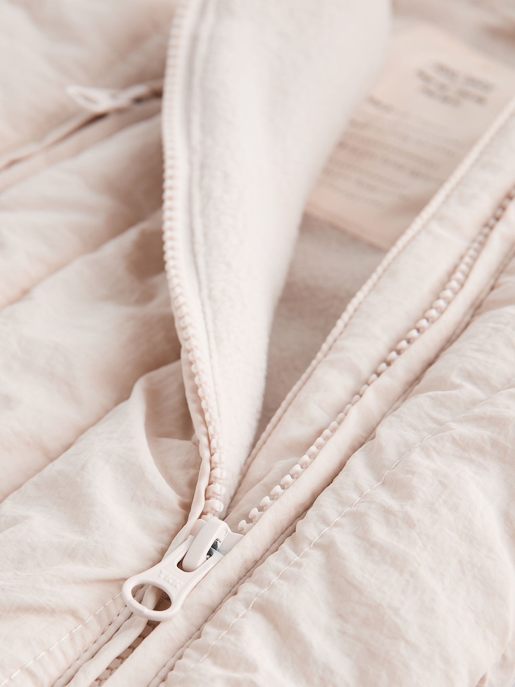 Cream Slogan Quilted Baby All-In-One Pramsuit - Image 8 of 8