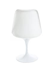 Fusion Living Set of 2 Tan Tulip Dining Chairs with PU Cushions - Image 4 of 5