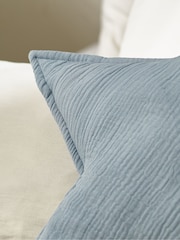 Blue Crinkle Muslin 100% Cotton Star Cushion - Image 3 of 4