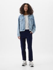 Gap Navy Blue Mid Rise Ankle Length Downtown Chinos - Image 1 of 7