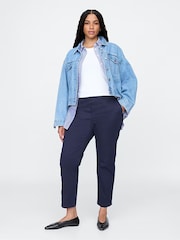 Gap Navy Blue Mid Rise Ankle Length Downtown Chinos - Image 4 of 7