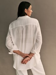 ONLY White Linen Blend Shirt - Image 2 of 5