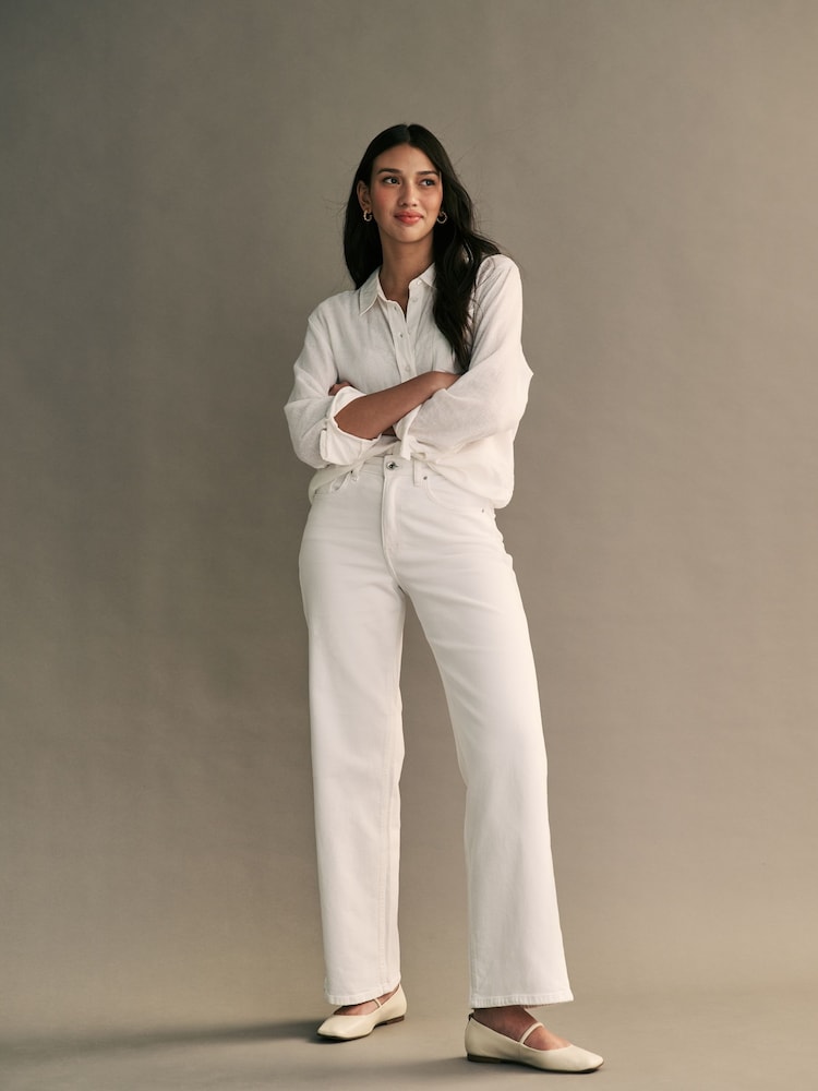 ONLY White Linen Blend Shirt - Image 3 of 5