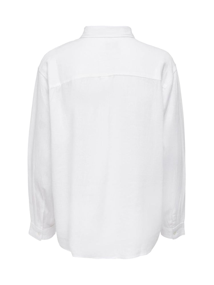ONLY White Linen Blend Shirt - Image 6 of 6