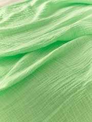 Neon Green Crinkle 100% Cotton Muslin Lightweight Throw - Image 2 of 3