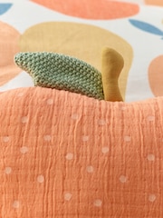 Peach Orange 100% Cotton Cushion - Image 2 of 4