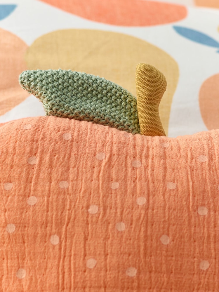 Peach Orange 100% Cotton Cushion - Image 2 of 4