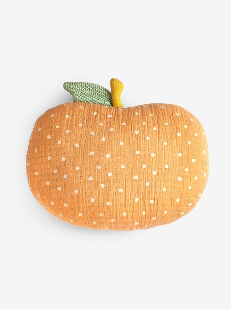 Peach Orange 100% Cotton Cushion - Image 4 of 4