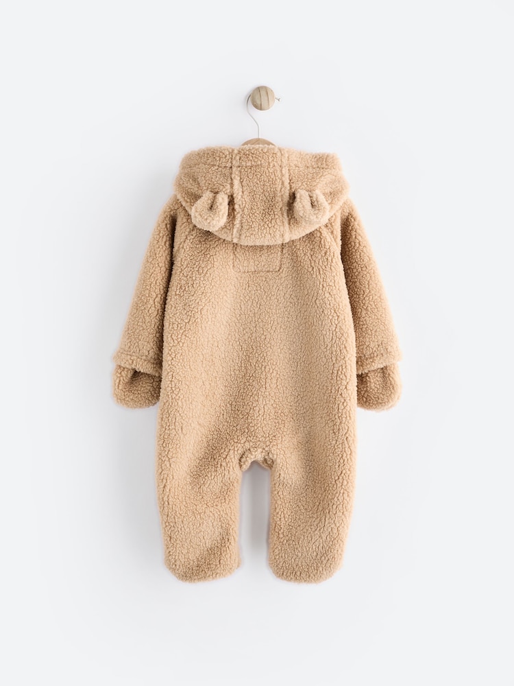 Brown Cosy Borg Bear Baby Pramsuit - Image 2 of 6
