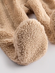 Brown Cosy Borg Bear Baby Pramsuit - Image 6 of 6