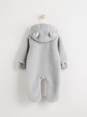 Grey Cosy Borg Bear Baby Pramsuit - Image 2 of 6