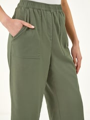 Roman Green Petite Stretch Crop Trousers - Image 3 of 5