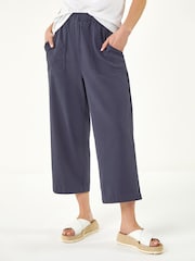 Roman Blue Petite Stretch Crop Trousers - Image 4 of 5
