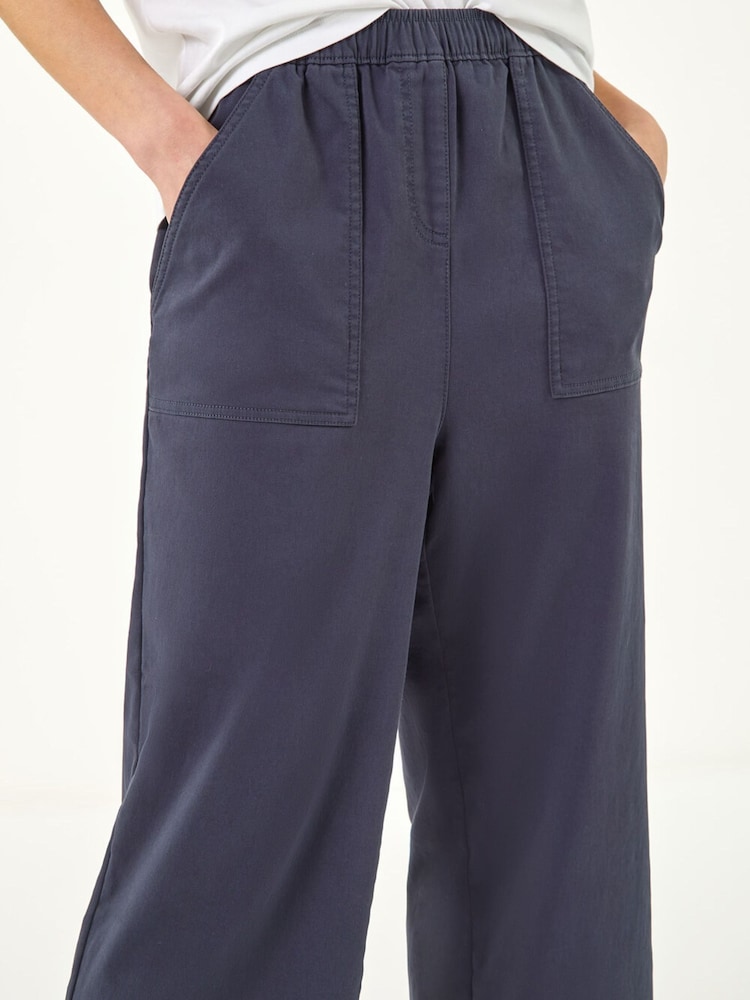 Roman Blue Petite Stretch Crop Trousers - Image 5 of 5 Roman Blue Petite Stretch Crop Trousers - Image 5 of 5