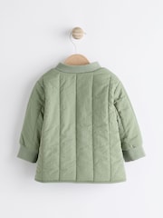 Sage Green Quilted Baby Bomber Jacket - Image 2 of 7