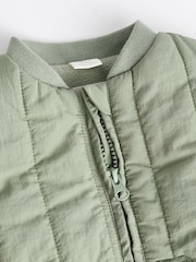 Sage Green Quilted Baby Bomber Jacket - Image 4 of 7