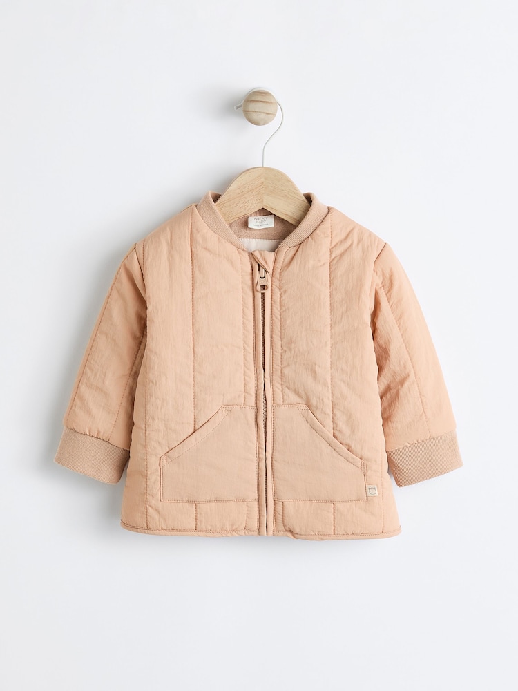Cream Quilted Baby Bomber Jacket - Image 1 of 6