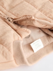 Cream Quilted Baby Bomber Jacket - Image 4 of 6