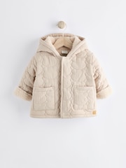 Creme - Baby Jacke mit Kapuze - Bild 1 von 9