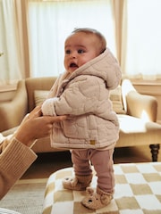 Creme - Baby Jacke mit Kapuze - Bild 2 von 9