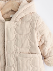 Creme - Baby Jacke mit Kapuze - Bild 5 von 9
