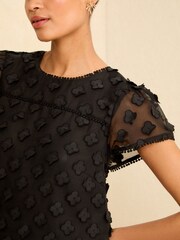 Love & Roses Black Applique Floral Shell Top - Image 2 of 4