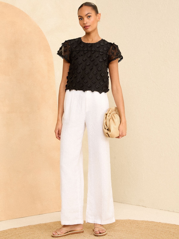 Love & Roses Black Applique Floral Shell Top - Image 4 of 4 Love & Roses Black Applique Floral Shell Top - Image 4 of 4