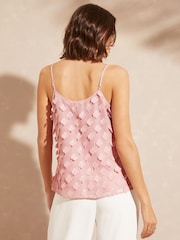 Love & Roses Pink Applique Floral Cami Top - Image 3 of 4