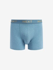 Blue/Grey Cotton Rich Boxers  4 Pack - Image 5 of 7