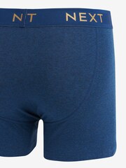 Blue/Grey Cotton Rich Boxers  4 Pack - Image 6 of 7