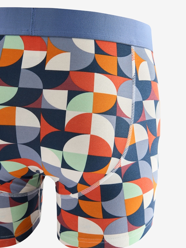 Orange/Blue Geometric A-Front Boxers 4 Pack - Image 7 of 7 Orange/Blue Geometric A-Front Boxers 4 Pack - Image 7 of 7