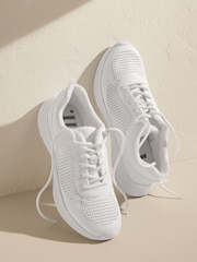 self. White Lace Up Trainers - Image 4 of 5