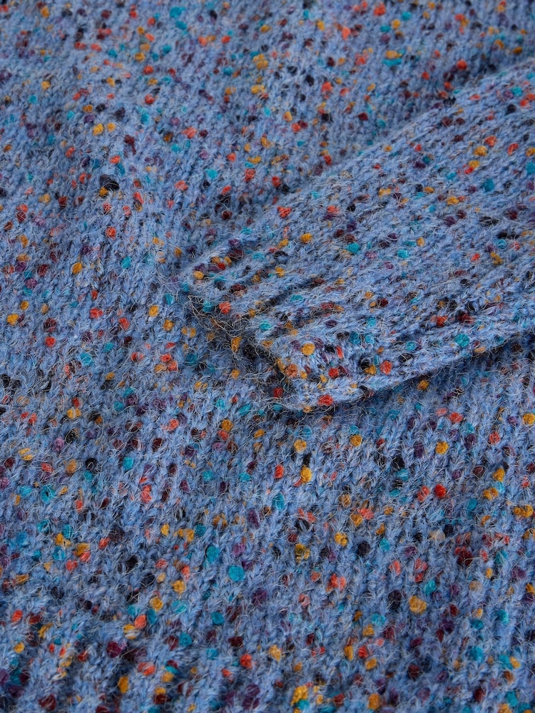 White Stuff Blue Texture V-Neck Jumper - Image 6 of 6 White Stuff Blue Texture V-Neck Jumper - Image 6 of 6
