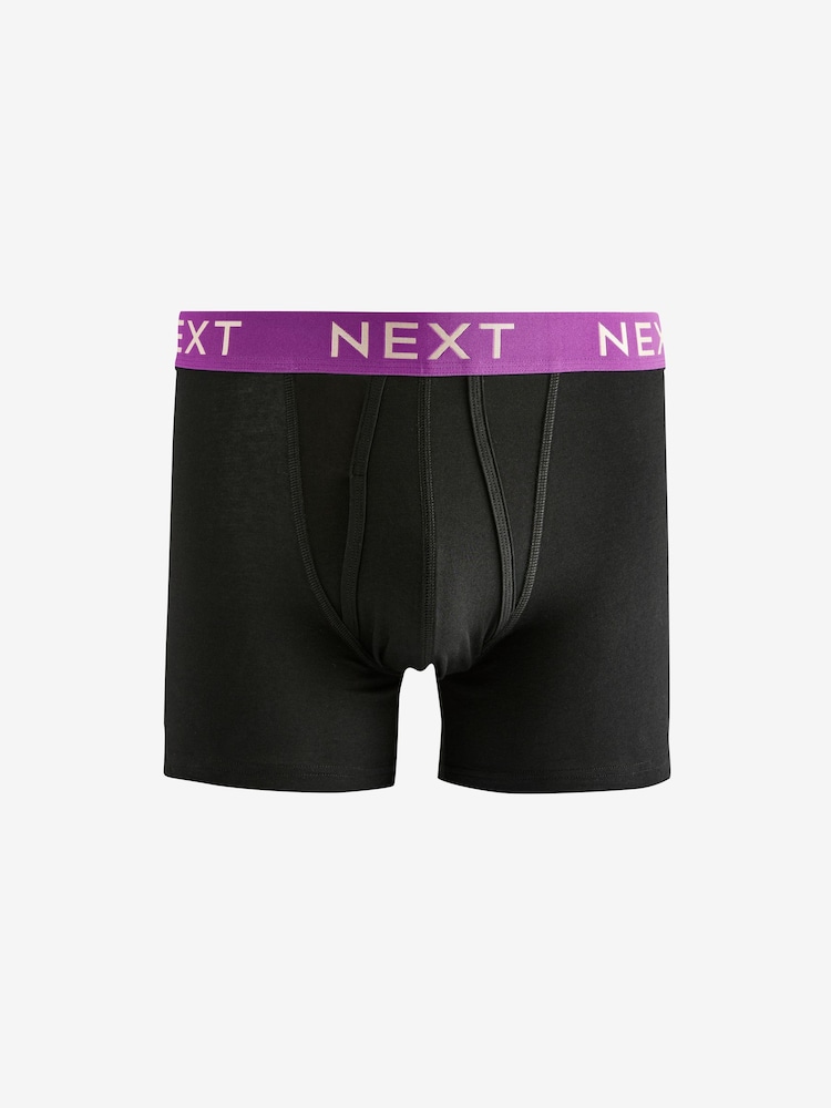 Black White Gold Waistband A-Front Boxers 8 Pack - Image 2 of 11