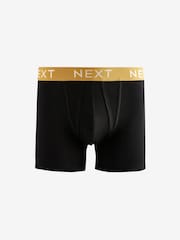 Black White Gold Waistband A-Front Boxers 8 Pack - Image 7 of 11