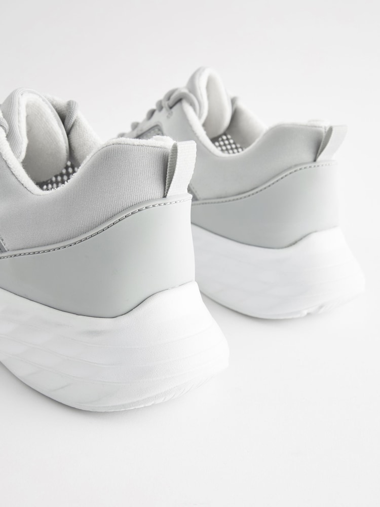 self. Grey Lace Up Trainers - Image 6 of 6 self. Grey Lace Up Trainers - Image 6 of 6