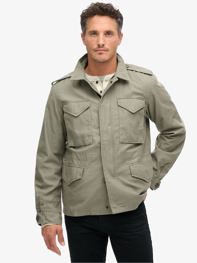 Superdry Green The Merchant Store Field 100% Cotton Jacket - Image 1 of 6