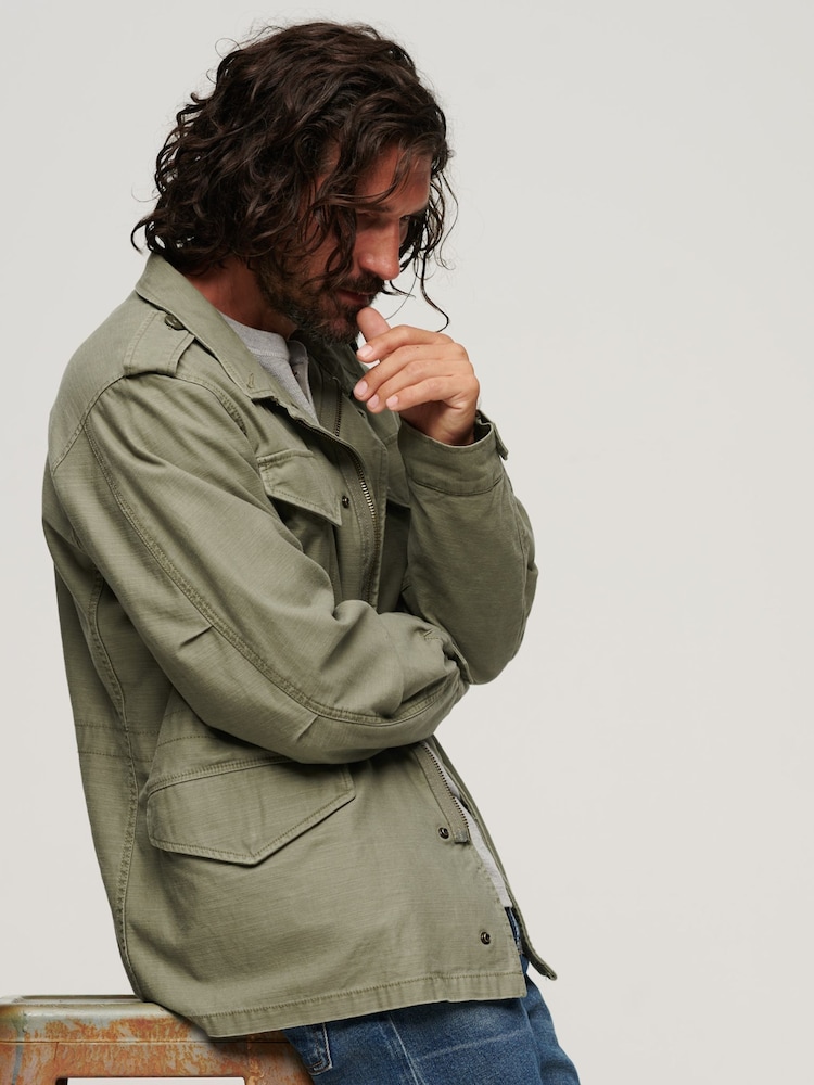 Superdry Green The Merchant Store Field 100% Cotton Jacket - Image 8 of 8