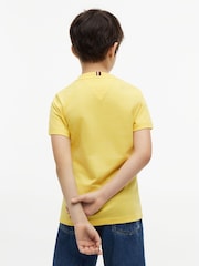 Tommy Hilfiger Yellow Outline Flag Logo Jersey T-Shirt - Image 2 of 5