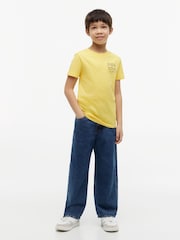 Tommy Hilfiger Yellow Outline Flag Logo Jersey T-Shirt - Image 3 of 5
