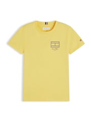 Tommy Hilfiger Yellow Outline Flag Logo Jersey T-Shirt - Image 5 of 5