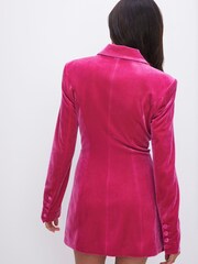Good American Pink Mini Velvet Exec Blazer Dress - Image 2 of 8