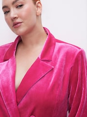 Good American Pink Mini Velvet Exec Blazer Dress - Image 7 of 8