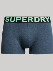 Superdry Blue Cotton Trunks 3 Pack - Image 4 of 6