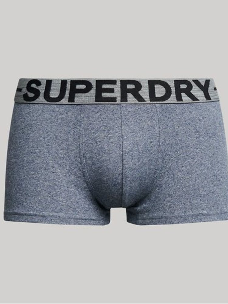 Superdry Blue Cotton Trunks 3 Pack - Image 6 of 6