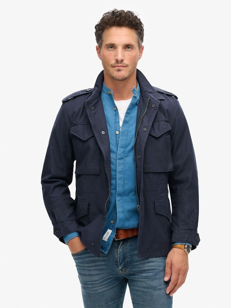 Niebieski - Kurtka Superdry The Merchant Store Field w 100% z bawełny - Image 1 of 6